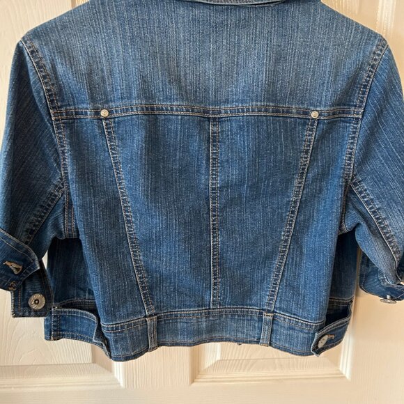 Style & Co Women's Button Up Pocket Stretch Blue Denim Jean Jacket  Size Small - Picture 5 of 5
